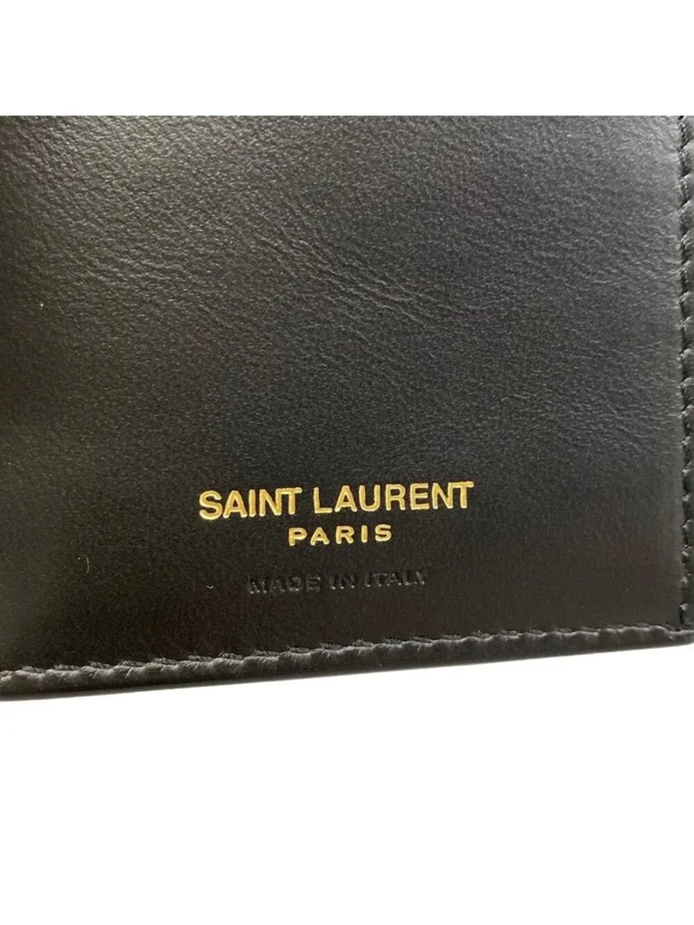 Saint Laurent Paris Wallet Black Embossed Leather
